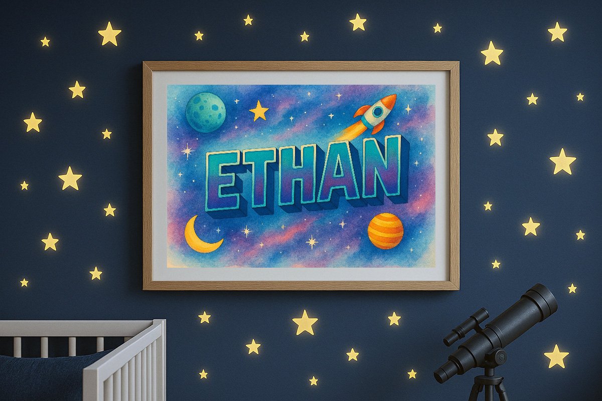 Ethan Personalized Outer Space Art 2367