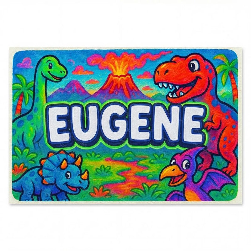 Gene Name Art - Dinosaur Adventure personalized wall print for kids