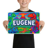 Gene Name Art - Dinosaur Adventure personalized wall print for kids