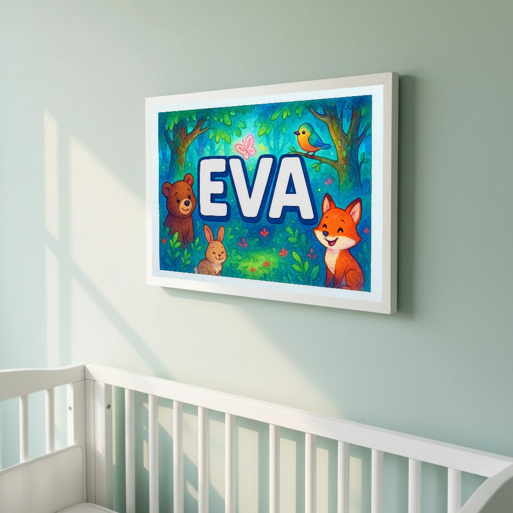 Personalized name art for Eva