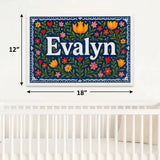 Evalyn Name Art - Floral Farmhouse personalized wall print for kids