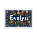 Evalyn Name Art - Floral Farmhouse personalized wall print for kids