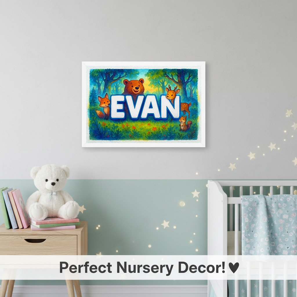 Personalized name art for Evan