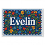 Evelin Name Art - Floral Farmhouse personalized wall print for kids