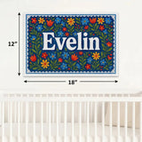 Evelin Name Art - Floral Farmhouse personalized wall print for kids