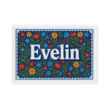 Evelin Name Art - Floral Farmhouse personalized wall print for kids