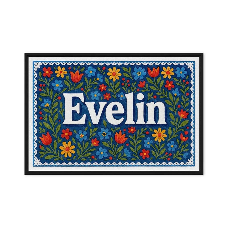 Evelin Name Art - Floral Farmhouse personalized wall print for kids