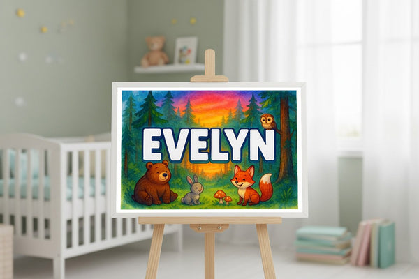 Evelyn’s Personalized Forest Friends Art