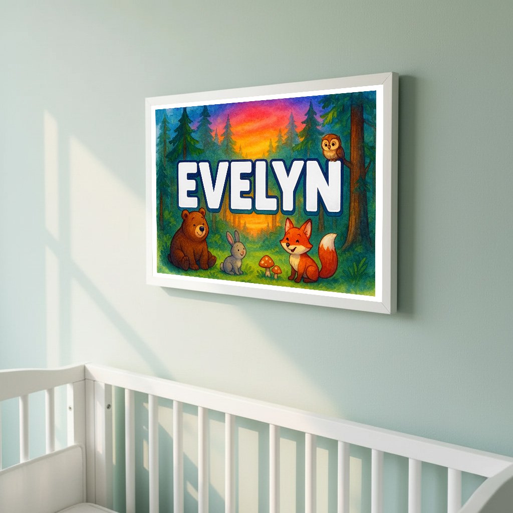 Personalized name art for Evelyn