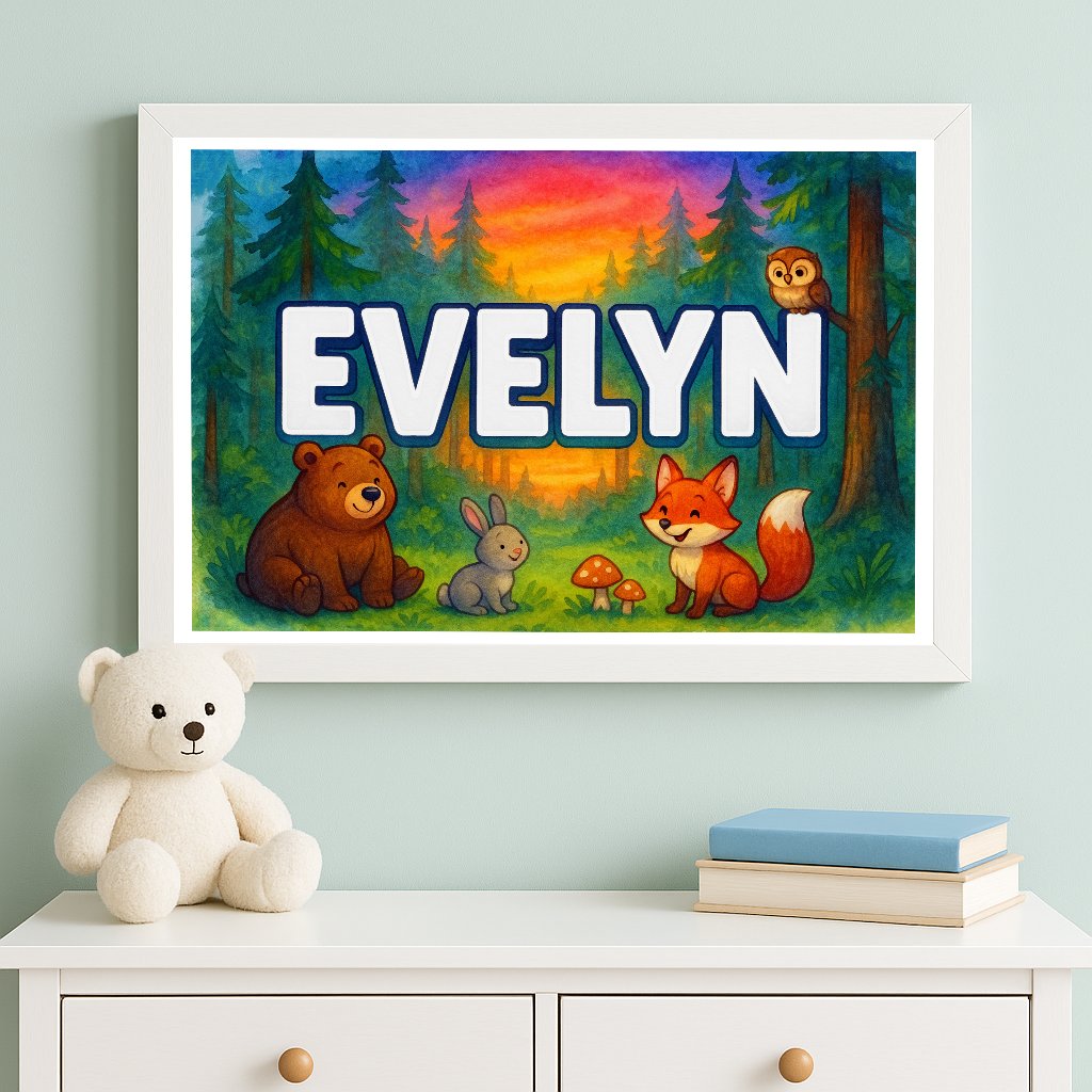 Personalized name art for Evelyn