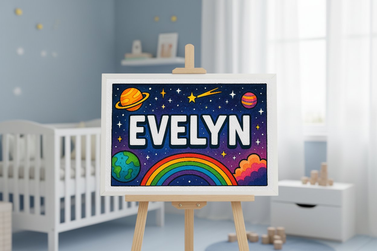 Personalized name art for Evelyn