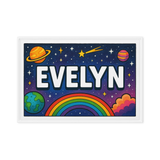 Evelyn Name Art - Space Explorers personalized wall print for kids