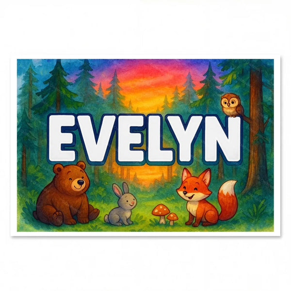Evelyn Personalized Forest Friends Art