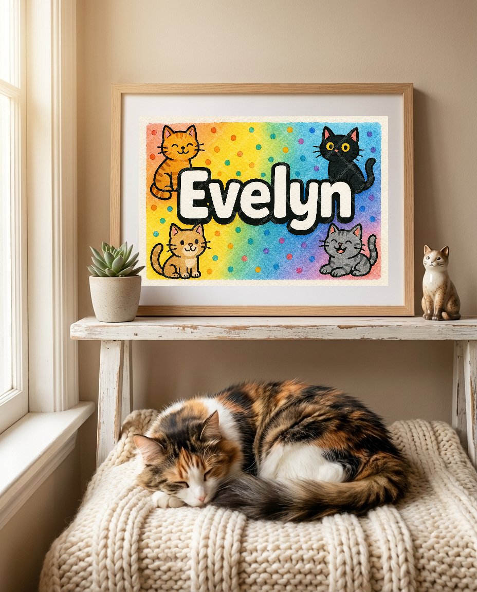 Personalized name art for Evelyn