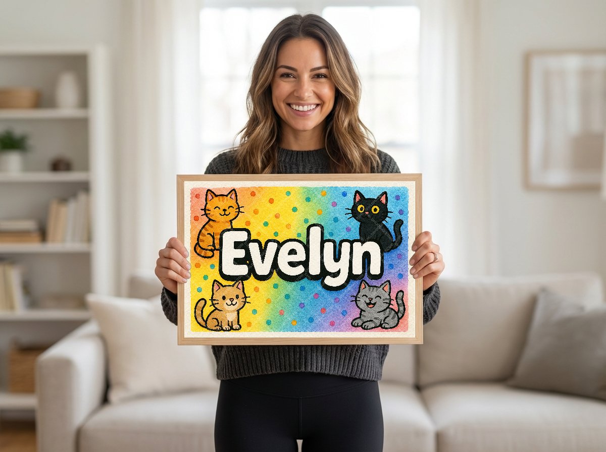 Personalized name art for Evelyn