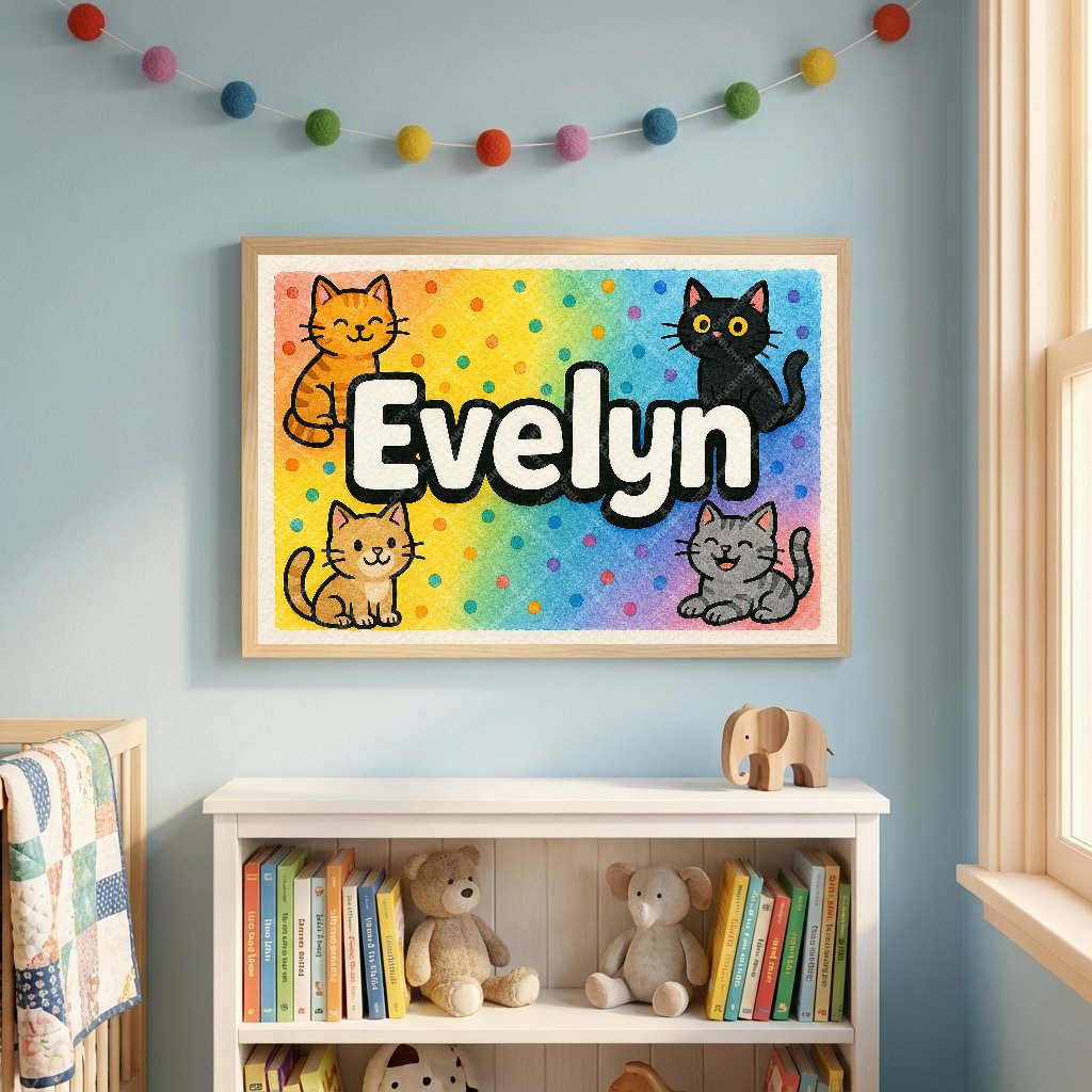 Personalized name art for Evelyn