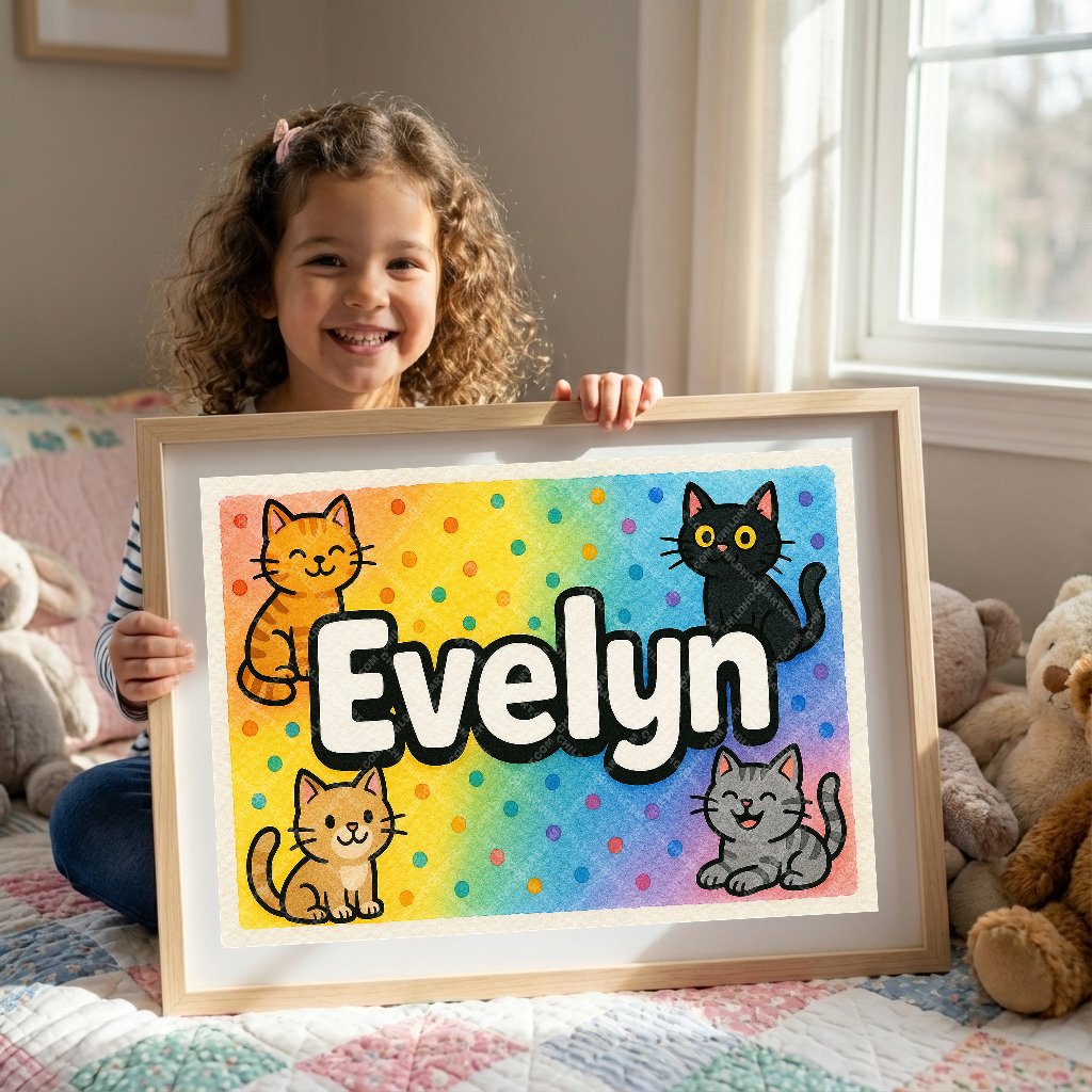 Personalized name art for Evelyn