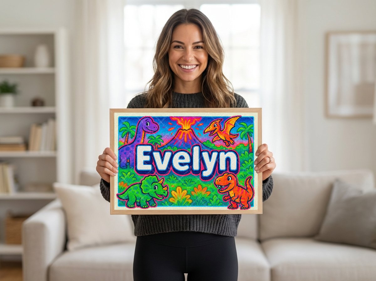 Personalized name art for Evelyn