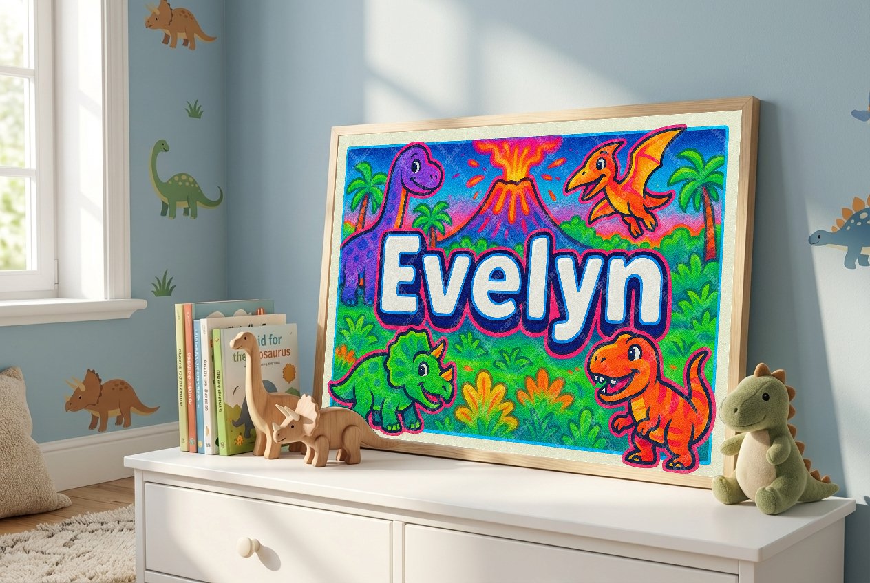 Personalized name art for Evelyn