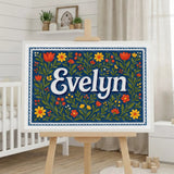 Calm personalized name art for Evelyn