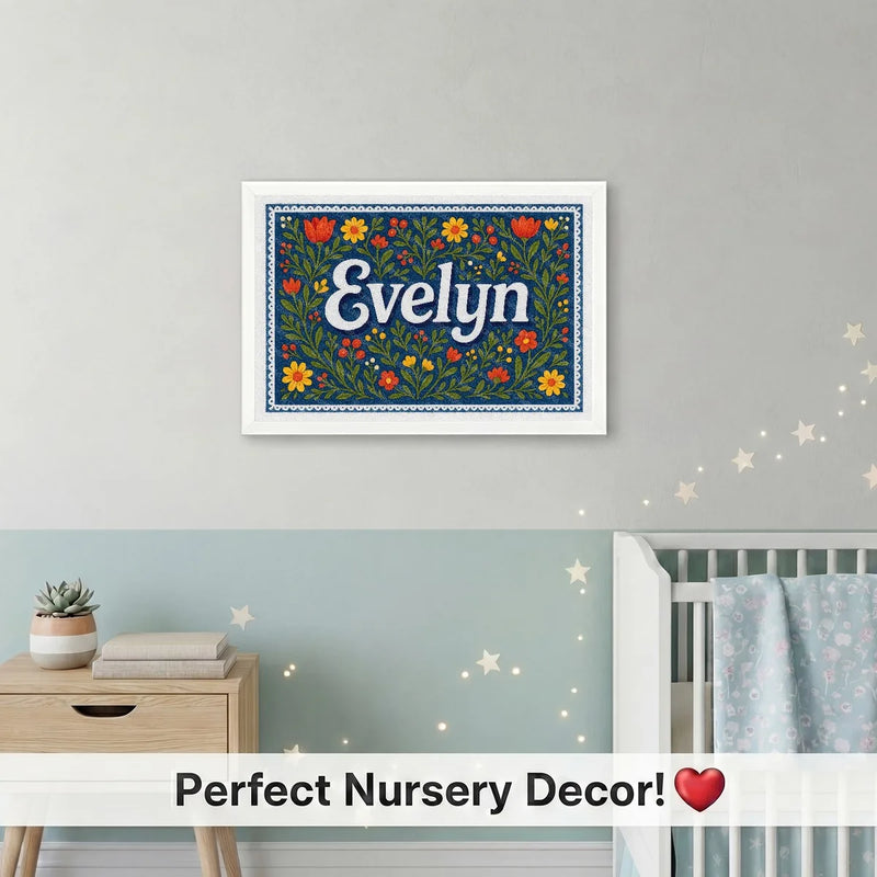 Calm personalized name art for Evelyn
