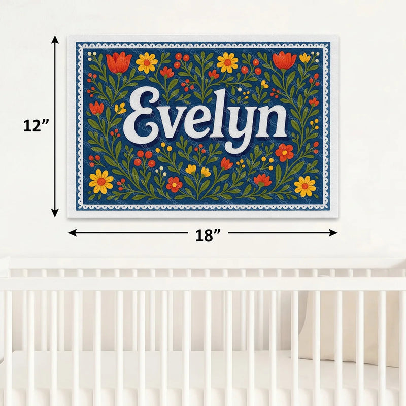 Calm personalized name art for Evelyn