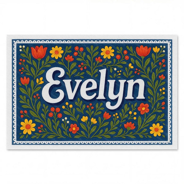 Evelyn Name Art - Floral Farmhouse Personalized Wall Art