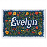Evelyn Name Art - Floral Farmhouse personalized wall print for kids