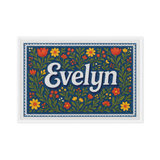 Evelyn Name Art - Floral Farmhouse personalized wall print for kids