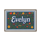 Evelyn Name Art - Floral Farmhouse personalized wall print for kids