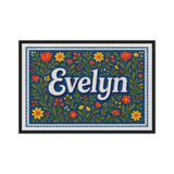 Evelyn Name Art - Floral Farmhouse personalized wall print for kids