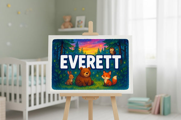 Everett’s Personalized Forest Friends Art