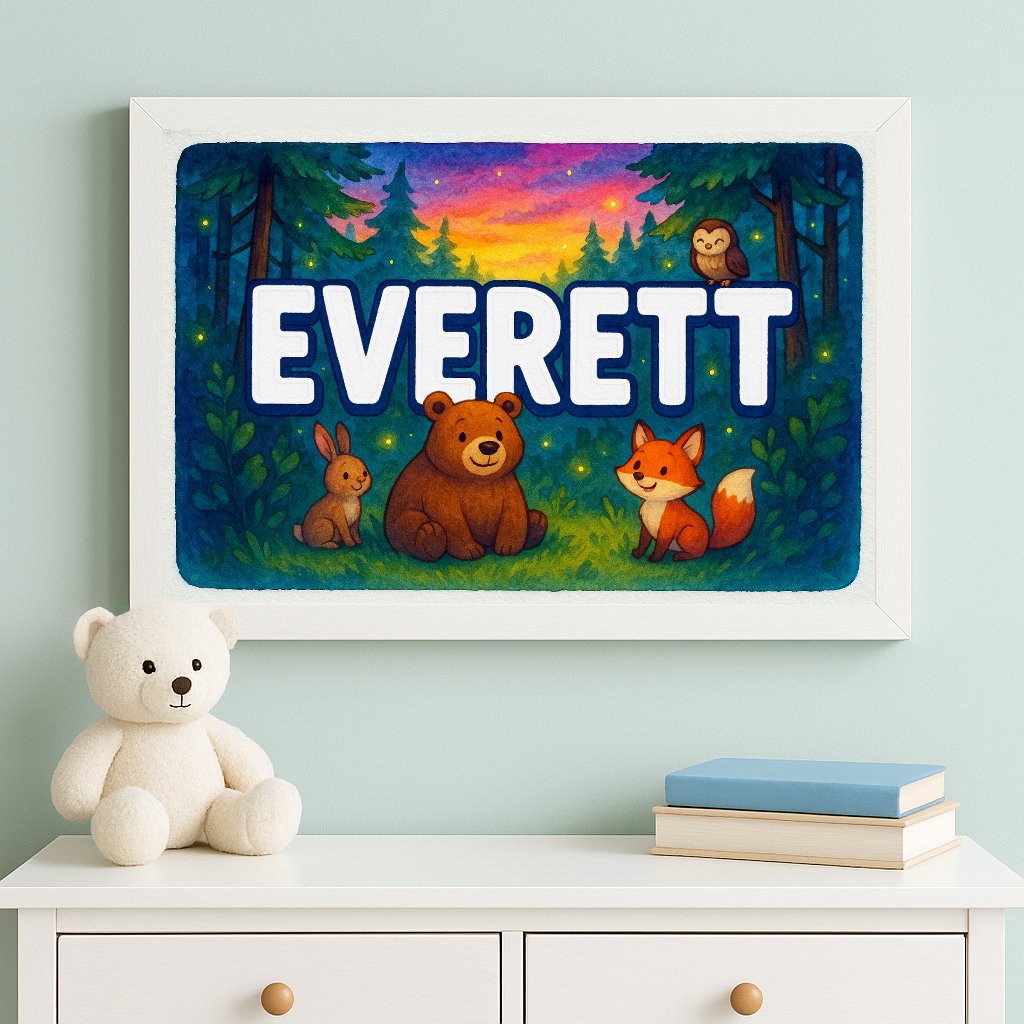 Personalized name art for Everett