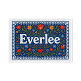 Everlee Name Art - Floral Farmhouse personalized wall print for kids