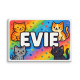 Evie Name Art - Colorful Cats personalized wall print for kids