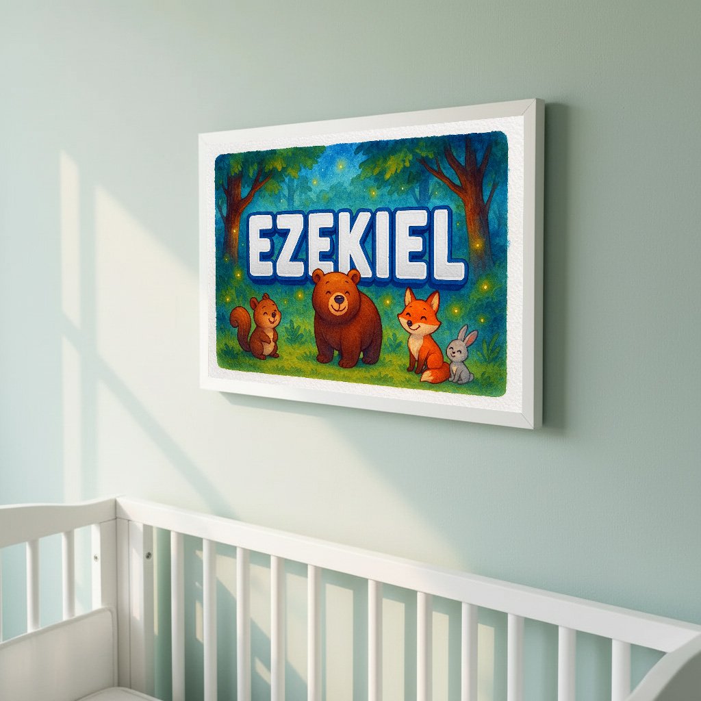 Personalized name art for Ezekiel