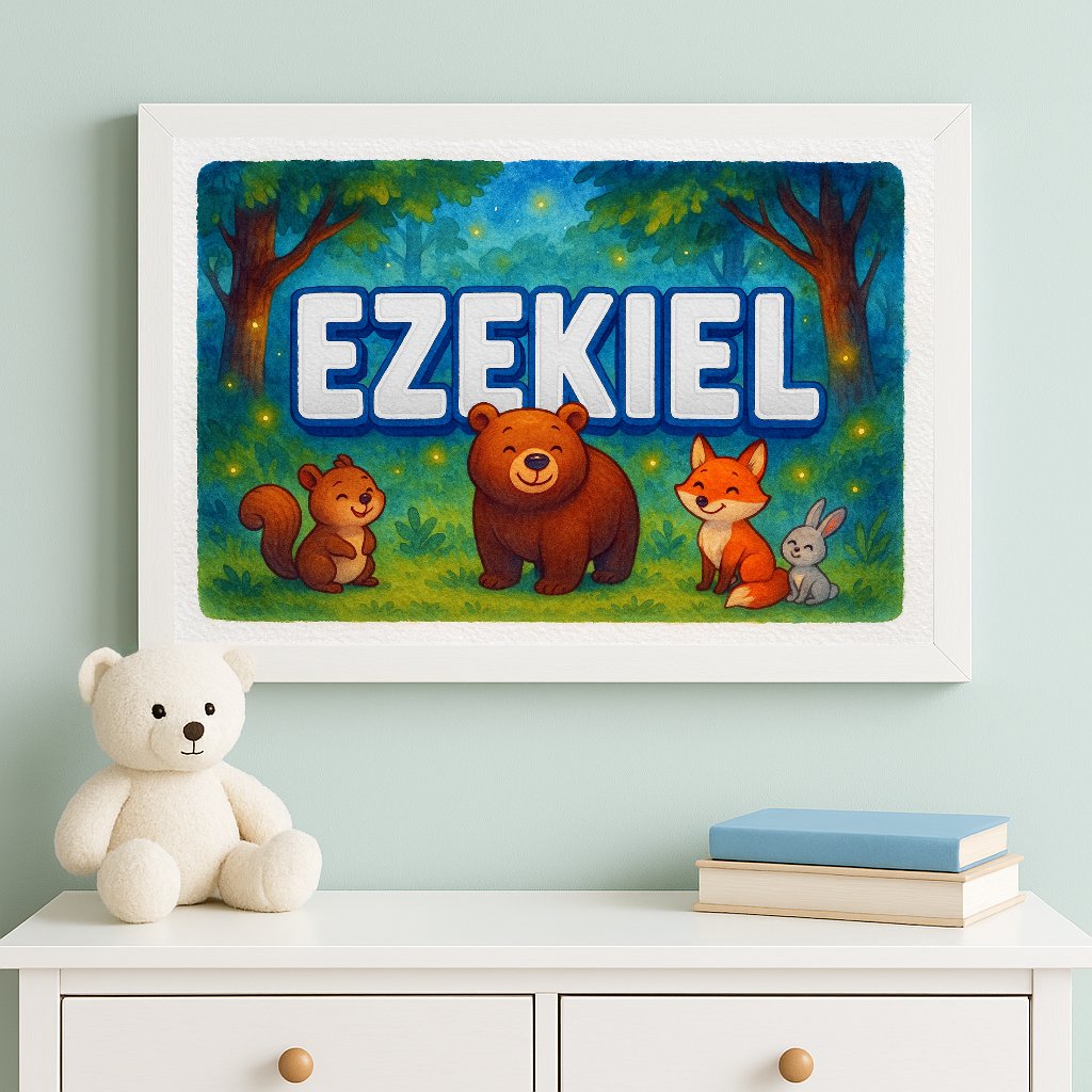 Personalized name art for Ezekiel