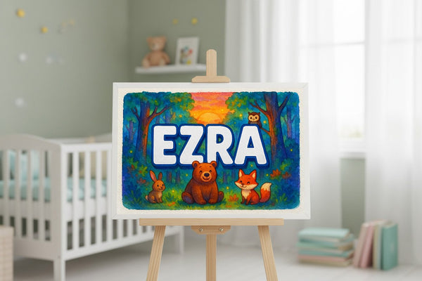 Ezra’s Personalized Forest Friends Art