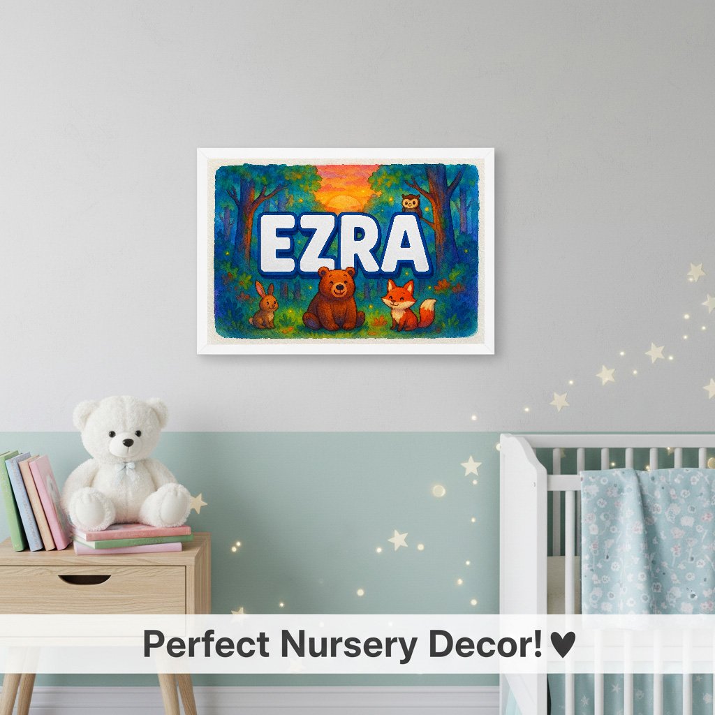 Personalized name art for Ezra
