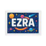 Ezra Name Art - Space Explorers personalized wall print for kids