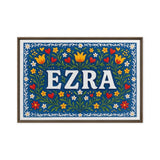 Ezra Name Art - Floral Farmhouse personalized wall print for kids