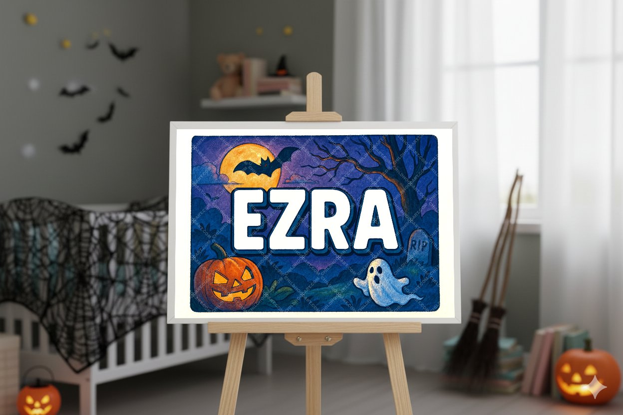 Personalized name art for Ezra