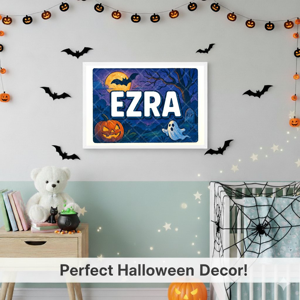 Personalized name art for Ezra