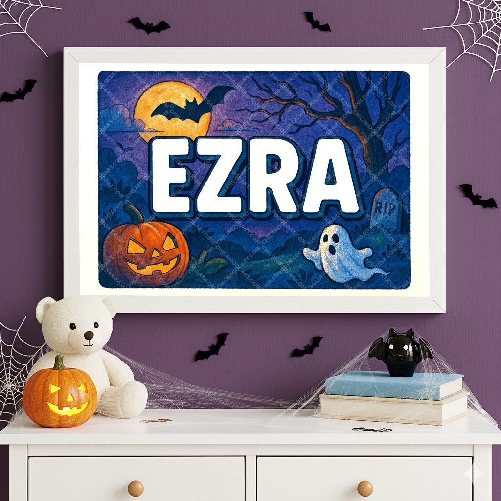 Personalized name art for Ezra