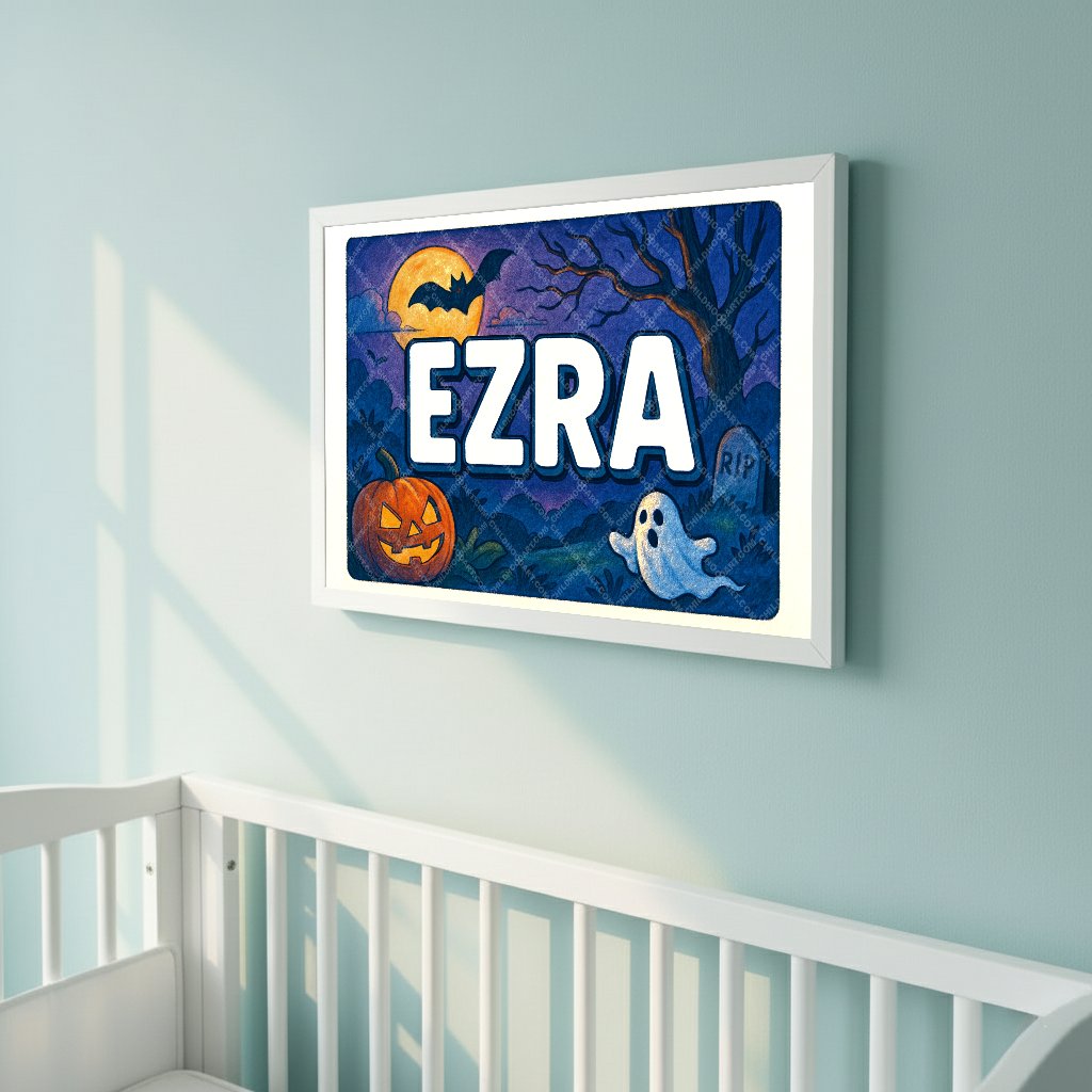 Personalized name art for Ezra
