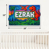 Ezrah Name Art - Dinosaur Adventure personalized wall print for kids