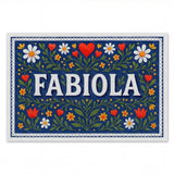 Fabiola Name Art - Floral Farmhouse personalized wall print for kids