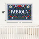 Fabiola Name Art - Floral Farmhouse personalized wall print for kids