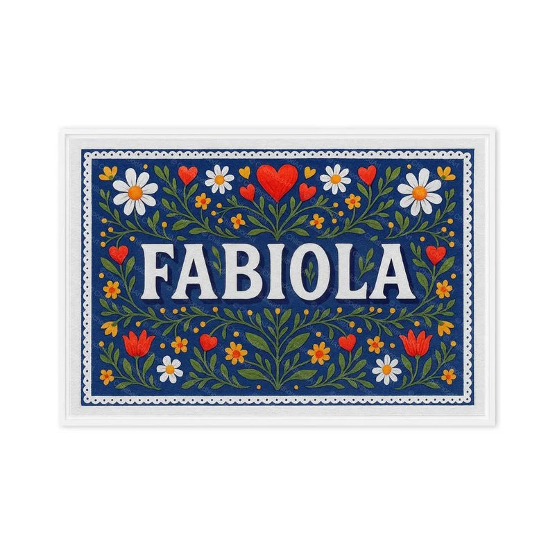 Fabiola Name Art - Floral Farmhouse personalized wall print for kids