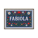Fabiola Name Art - Floral Farmhouse personalized wall print for kids
